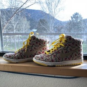Nike Dunk Hightop In Cherry Print